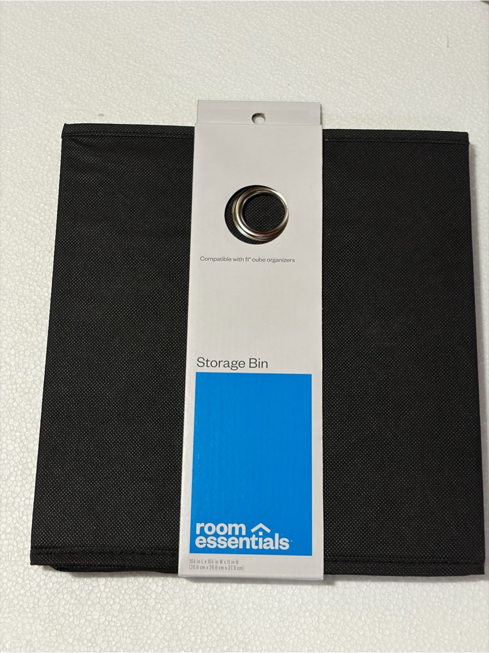 Threshold Black Fabric Storage Bin with Metal Grommet